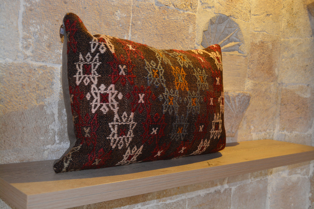 Cushion Cover 40x60, Kilims Pillows, Scandinavian Cushion, Kilim Pouf, Ethnic Kilim Pillow, Textured Cushion,            16”x24” - EA324
