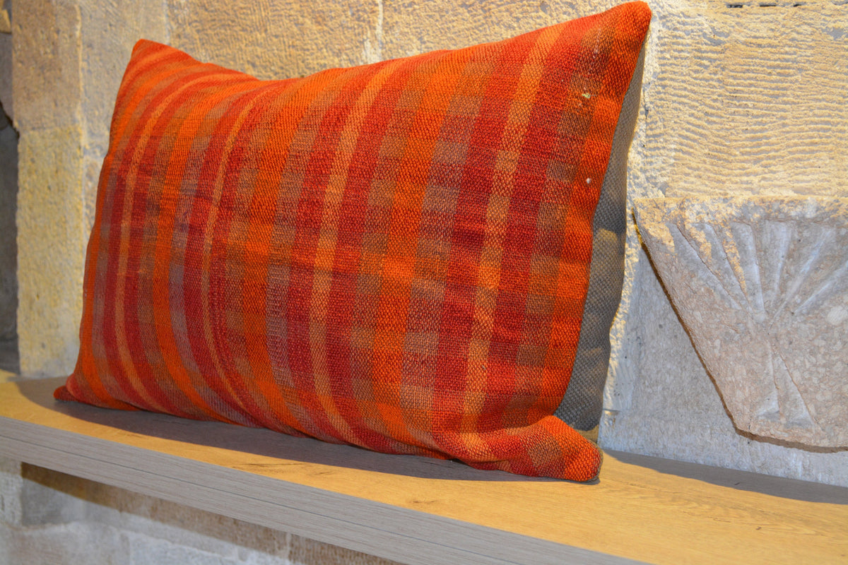 Floor Cushion, Anatolian Cushion, Vintage Cushion, Floor Cushion, Kilim Cushion, Small Turkish Cushion,     16”x24” - EA335