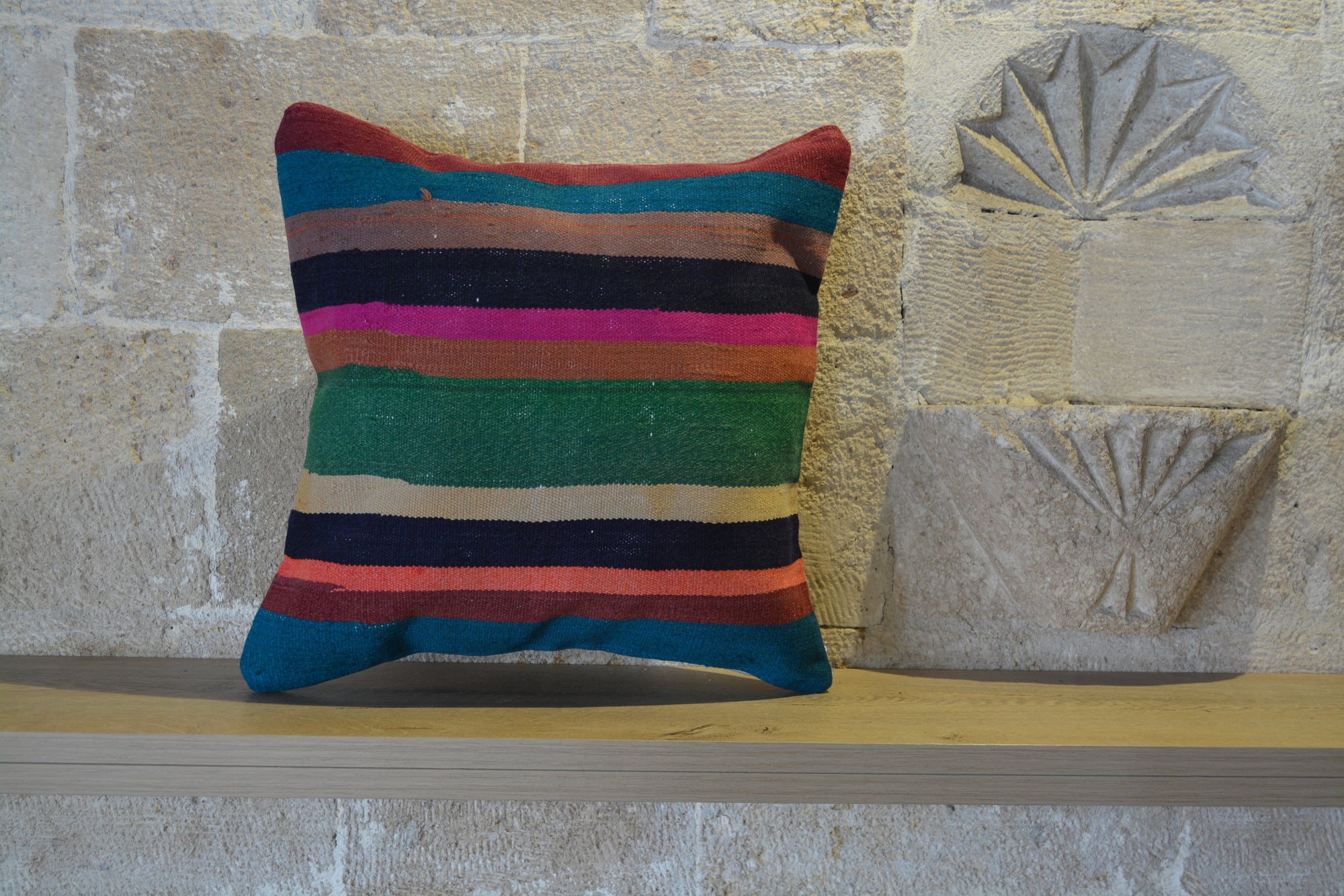 Bohemian Cushions, Kilim Pouf, Ethnic Kilim Pillow, Textured Cushion, Cushion Cover 40x40 cm, Kilims Pillows,      16”x16”- EA424