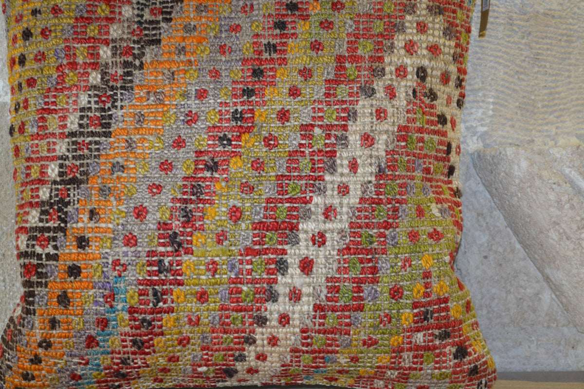 Turkish Kilim Bohemian Cover, Kilim Lumbar, Kilim Cushions, Handmade Cushion, Cushion Covers, Rug Cushion, Vintage Kilim,    16”x16” - EA117