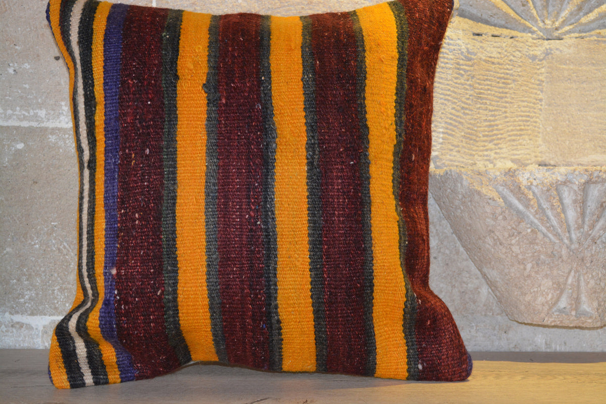 Vintage Cushion, Turkish Kilim, Kilim Rug, Kilim Lumbar, Kilim Cushions, Handmade Cushion, Cushion Covers, Rug Cushion,      16”x16” - EA186