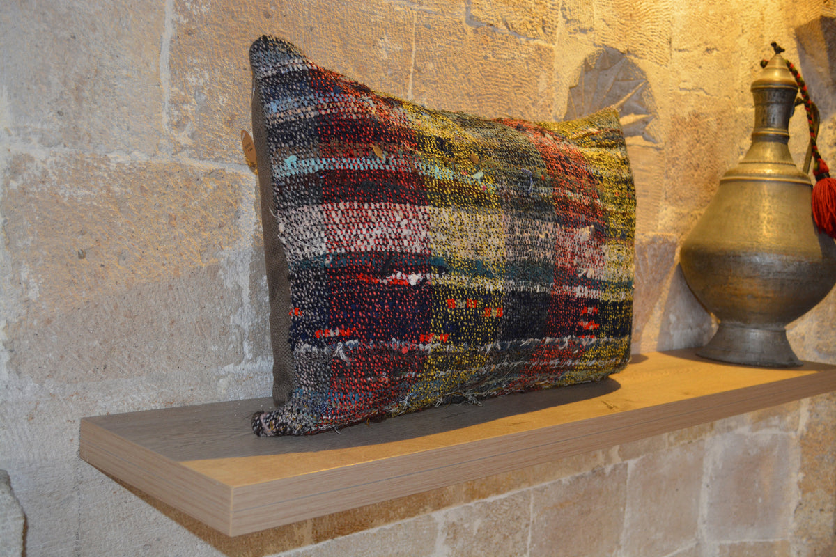 Home Decor Cushion, Aztec Cushion, Turkish Kilim Cushion, Red Cushion, Pillow Boho Cushion,             16”x24” - EA262