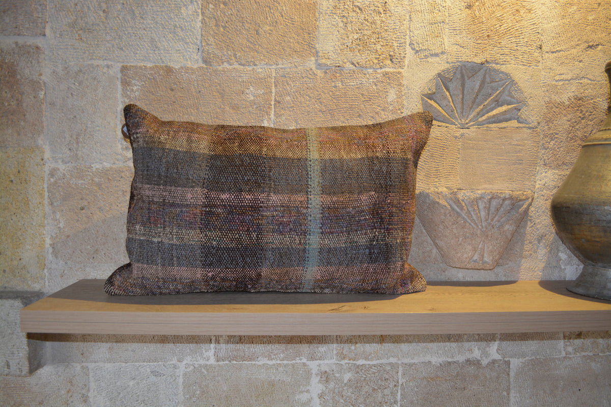 Anatolian Cushion, Turkish Pillow Cushion, Turkish  Handwoven Cushion,  Geometric Cushion, Nomadic Cushion,              16”x24” - EA263