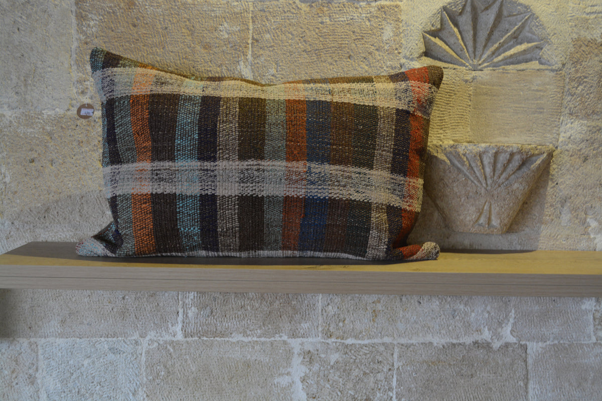 Traditional Old Kilim Pillow, Kilim Pillow Red, Seat Cushion, Camper Cushion Cover, Meditation Cushion,         16”x24” - EA300