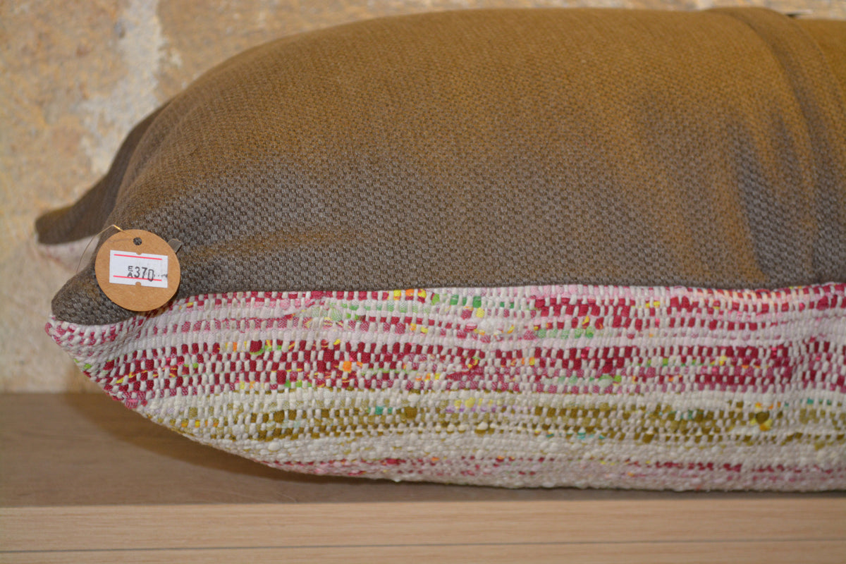 Turkish Pillow, Cream Pillow, Ethnic Kilim Pillow, Tribal  Beige Cushion, Handwoven Nursery Cushion,        16”x24”- EA370