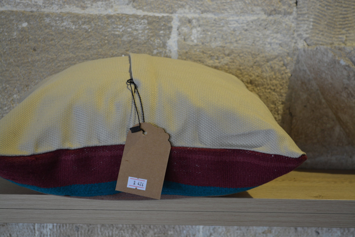 Bohemian Cushions, Kilim Pouf, Ethnic Kilim Pillow, Textured Cushion, Cushion Cover 40x40 cm, Kilims Pillows,      16”x16”- EA424