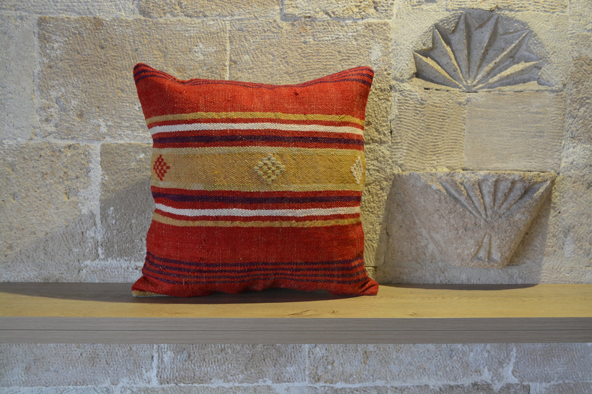 Bohemian Pillow, Kilim Sham, Couch Pillow, Turkish Pillow, Cotton Pillow, Vintage Kilim Rug, 40x40 Pillow,          16”x16”- EA442