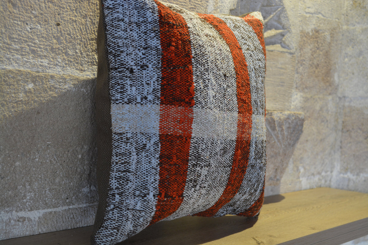 Red Cushion, Berber Cushion Cover, Custom Cushion Cover, Kilim Pillow 40x40, Kilim Runner, Kilim, Kilim Pillow,      16”x16”- EA467