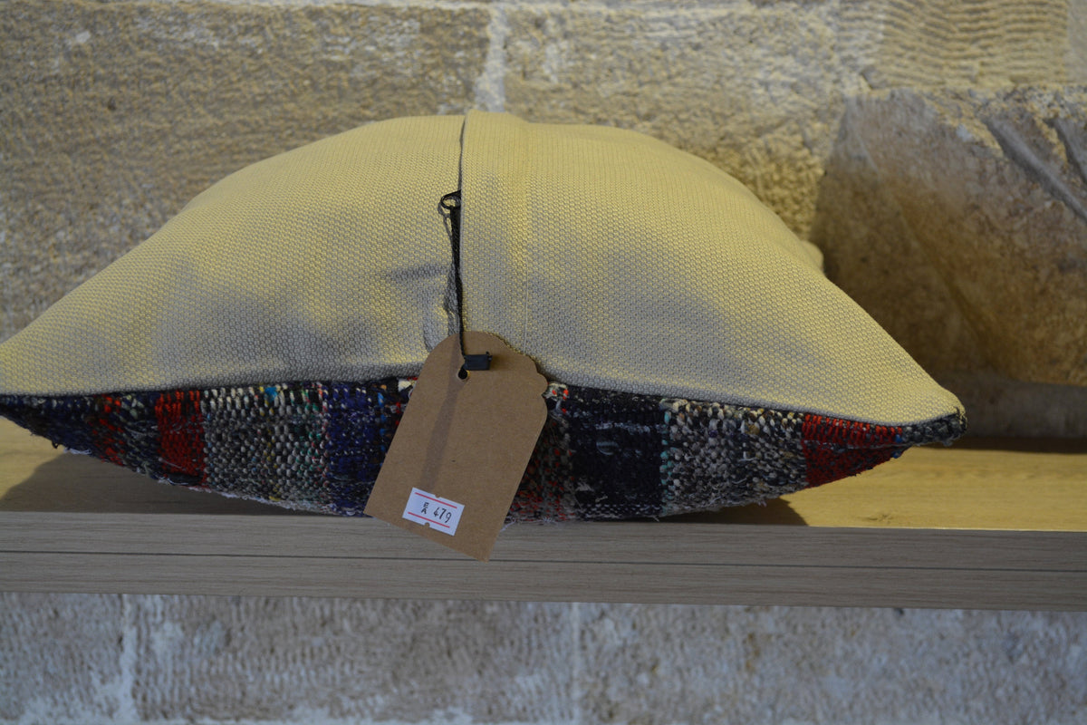 Turkish Kilim Rug Pillow Cover, Ikat Pillow, Kilim Throw Pillow, 40x40 Pillow, Berber Pillow, Kilim Body Cover,          16”x16”- EA479