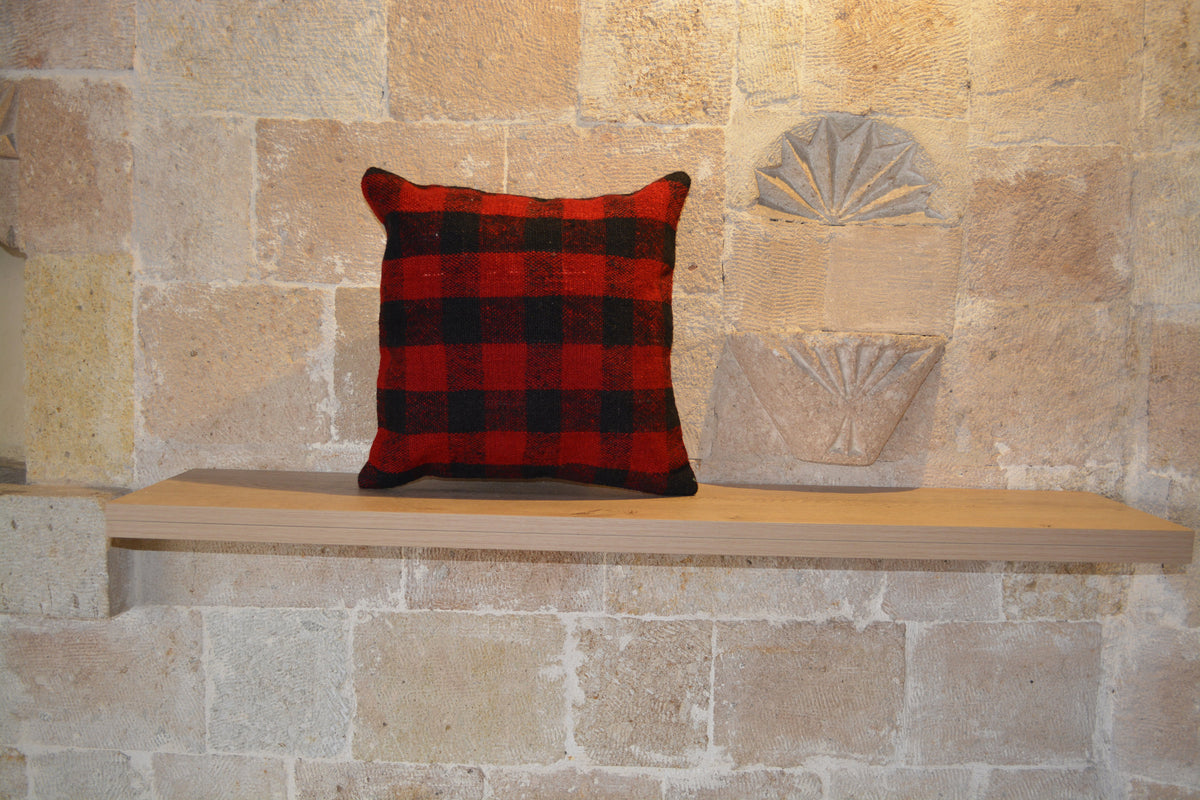 Kilim Cushion Cover, Kilim Pillow Covers, Embroidered Cushion, Boho Cushion Kilim, Boho Fabric Kilim,      16”x16”- EA354A