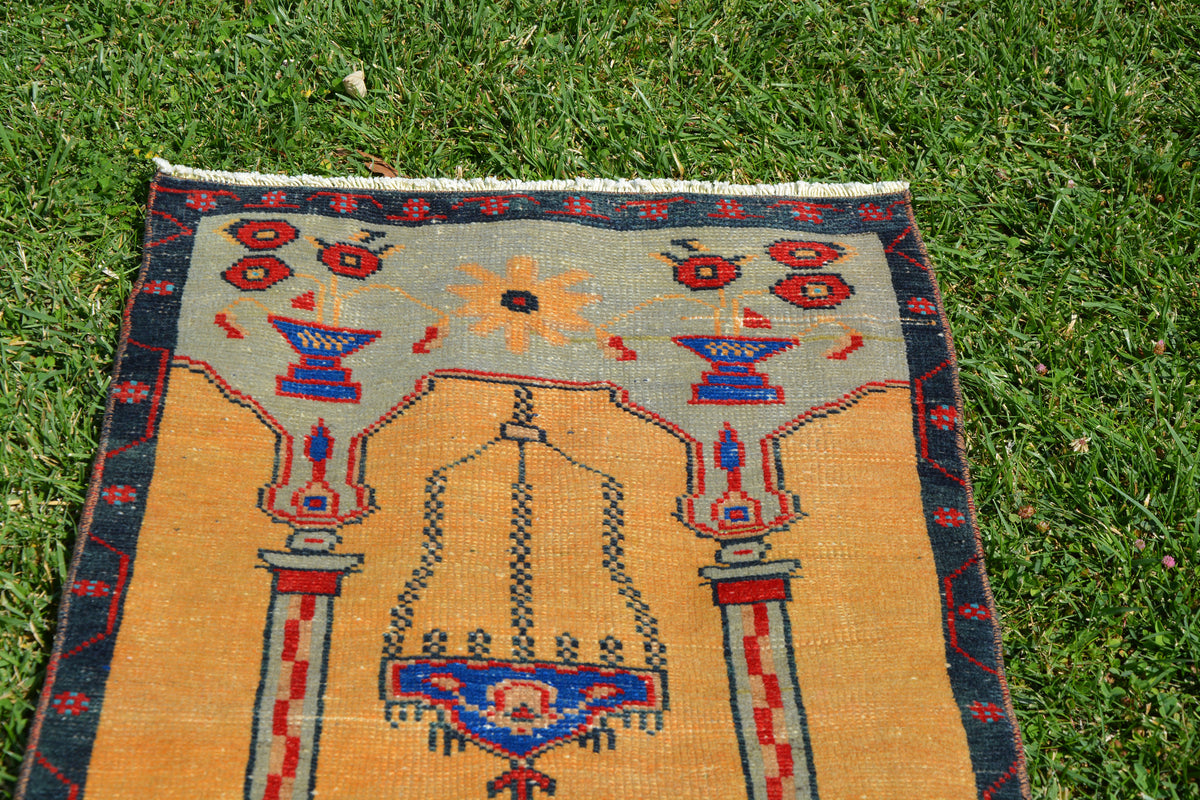 Turkish Rug, Hand knotted Rug, Carpet Rug, Woven Turkey Rug,  Wool Old Rug, Turkish Area Rug, Anatolian Area Rug,    2.1 x 3.5 Feet AG1319
