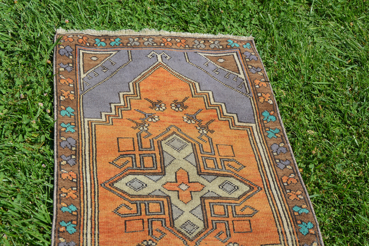 Decorative Rug, Persian Style Rug, Tribal Turkish Rug, Antique Rug, Oriental Rugs, Geometric Rug, Anatolian Rug,    1.9 x 3.5 Feet AG1326