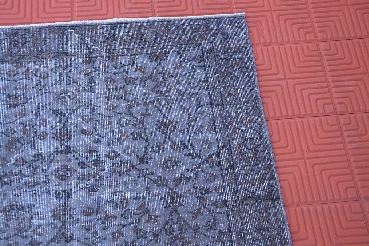 Overdyed Antique Rug, Oriental Rug, Distressed Turkish Rug Kilim, Berber Teppiche, Morrocan Rug,      4.3 x 8.0 Feet AG1506