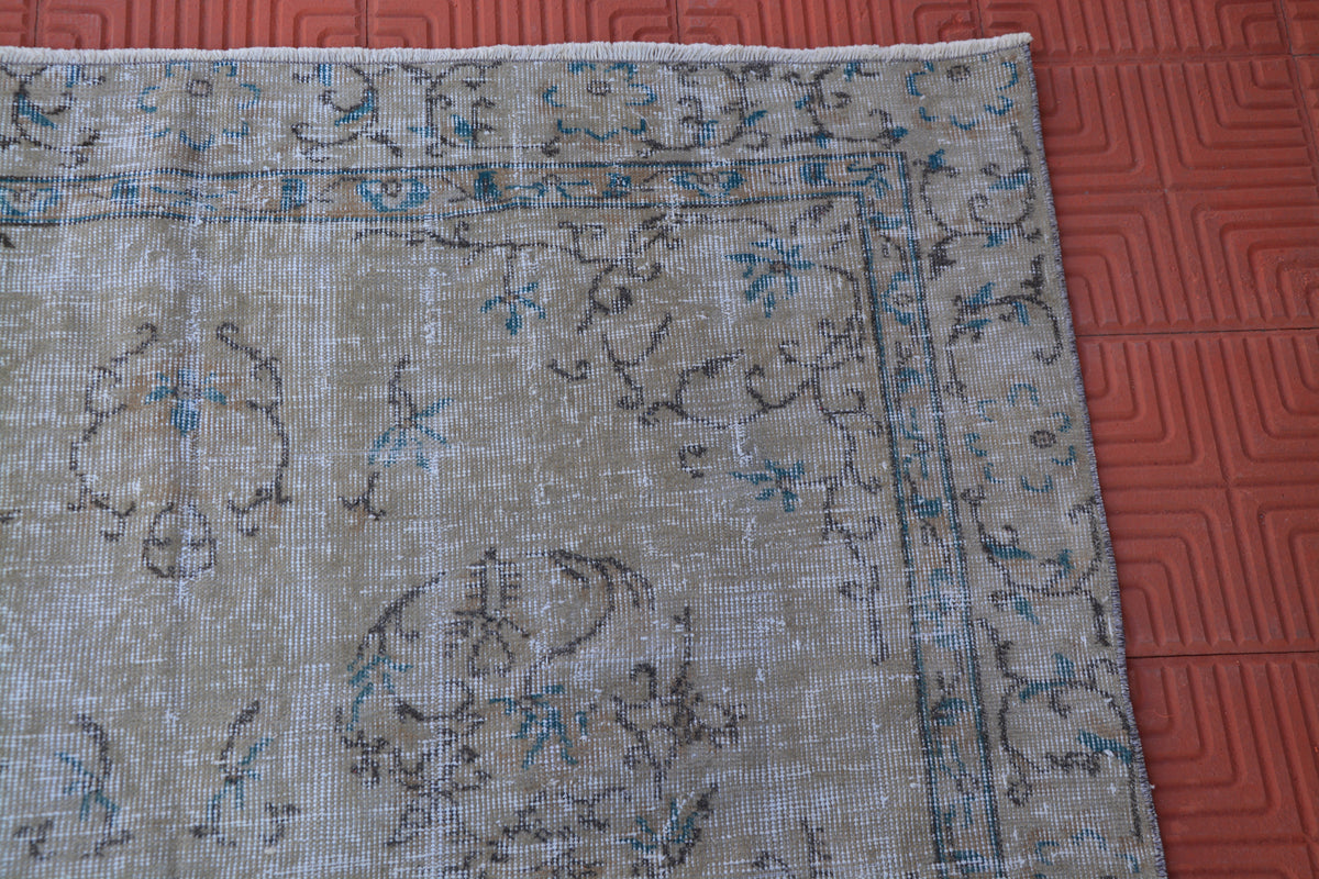 Vintage Rug, Oriental Rug, Turkey Rug 8x5, Pastel Tribal Kilim Rug, Berber Teppiche, Ethnic Floral Rug,        5.0 x 8.3 Feet AG1511