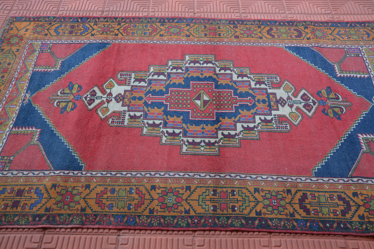 Traditional Turkish Rug, Carpet Rug, Home Living Rug, Hand knotted Rug, Handwoven Rug, Hallway Rug, Morrocan Rug,     4.6 x 8.1 Feet AG1545