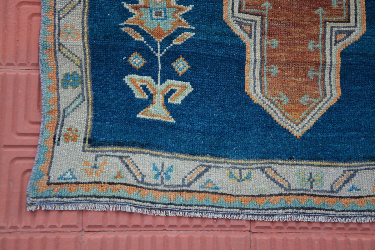 Vintage Rug, Turkish Hand Woven Oriental Rug, Persian Style Rug, Oushak Rug,  Vintage Turkey Rug, Berber Rug,  3.1 x 5.1 Feet AG1575