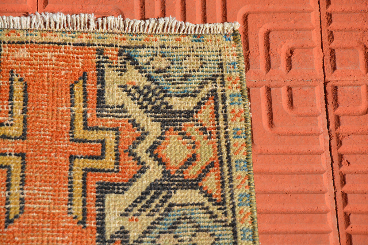 Small Decor Turkish Rug, Muted Color Rug, Eclectic Rug, Vintage Persian Rug, New Trend Kilim Rug,          1.3 x 2.9 Feet AG1582