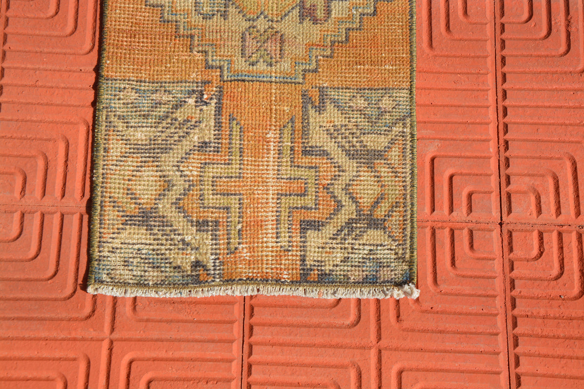Small Vintage Rug, Vintage Rugs, Vintage Turkish Rug, Berber Rug, Wool Handmade Rug, Turkish  Rug,              1.2 x 2.8 Feet AG1593