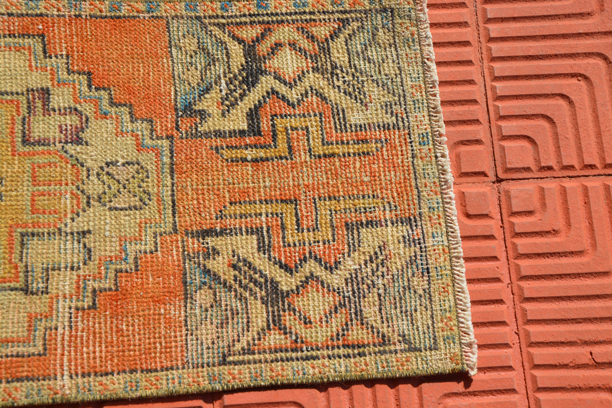 Small Decor Turkish Rug, Muted Color Rug, Eclectic Rug, Vintage Persian Rug, New Trend Kilim Rug,          1.3 x 2.9 Feet AG1582
