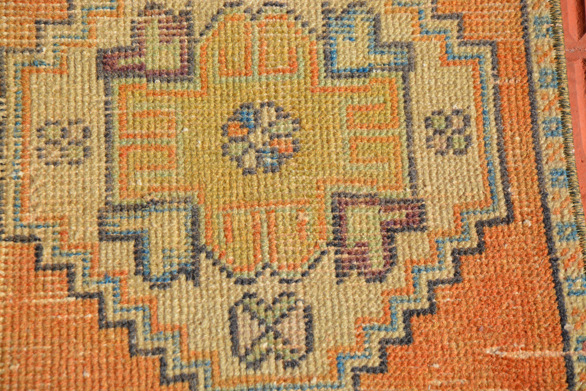 Turkish Rug,Turkish Oushak Rug, Small Persian Style Rug, Faded Rug, Decorative Area Rug, Bohemian Rug,             1.3 x 2.9 Feet AG1602
