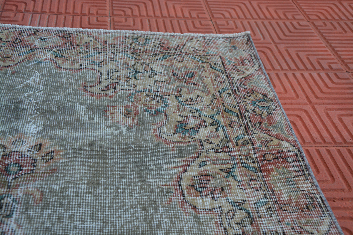Vintage Rug, Bohemian Berber Teppiche, Oriental Cotton Wool Turkish Floor Rug, 3x6 Turkish Rug, Bedroom Rug,       3.6 x 6.9 Feet AG1645