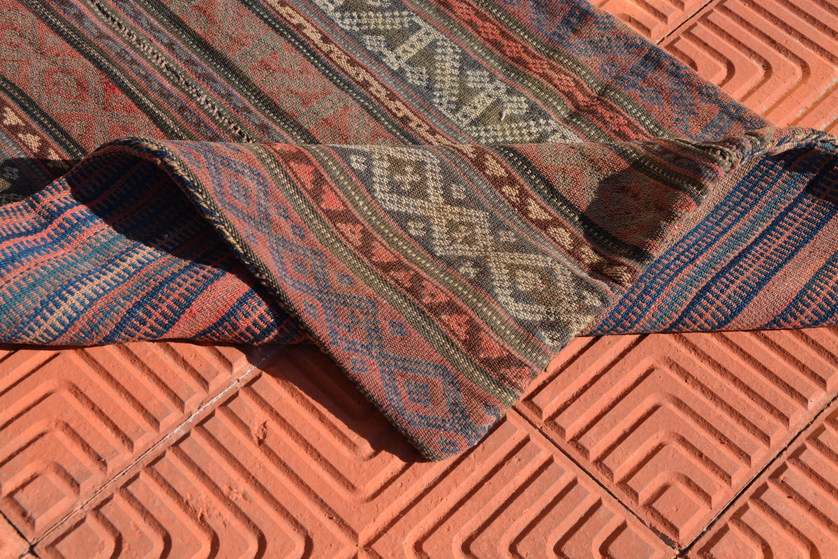 Oriental Chuval Rug, Traditional Rug, Turkish Bath Mat Rug, 2x3 Wool Small Rug, Vintage Kilim Oriental Rug, Aztec Rug, 2.0 x 2.8 Feet AG1651