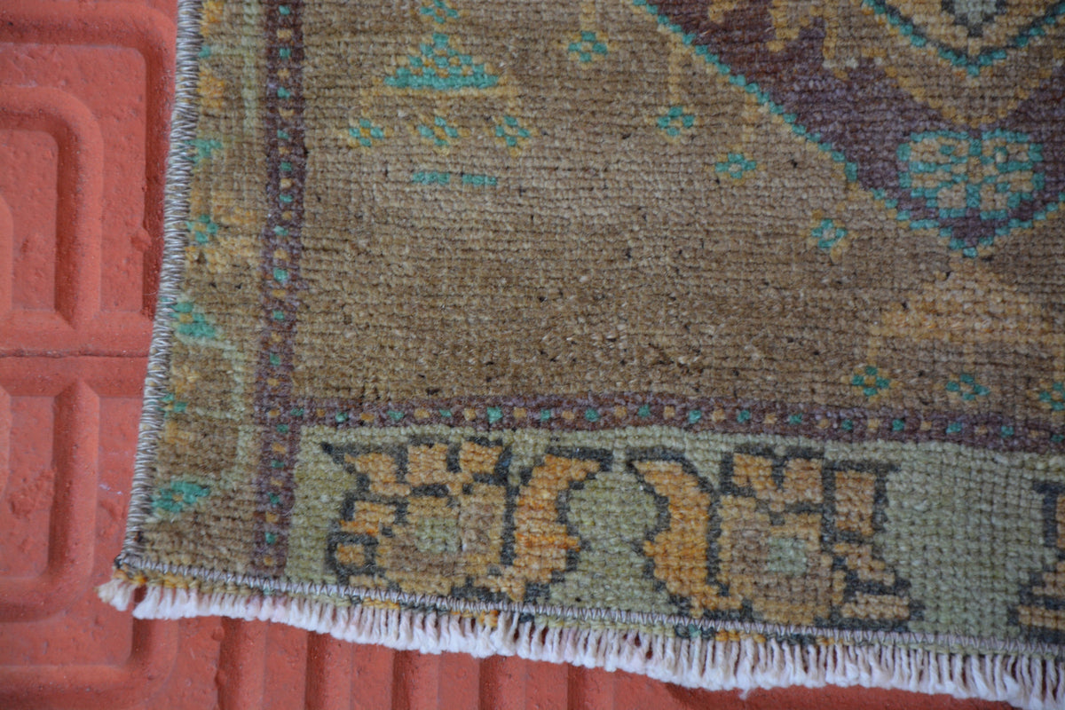 Turkish Rug, Turkey Rug, Antique Rug, Cotton Wool Turkish Rug, Tapis Berber, Oushak Rug,  Hand Knotted Rug,     1.3 x 2.7 Feet AG1735