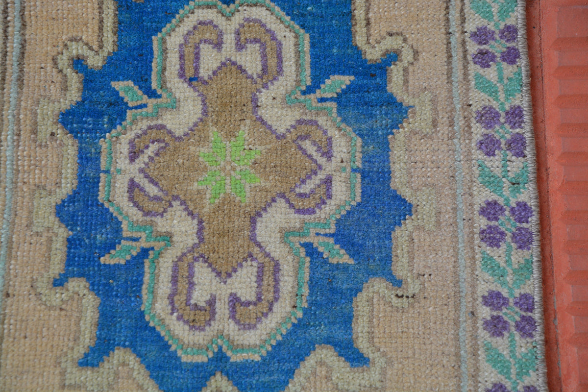 Small Boho Rug, Oushak Rug,  Aztec Rug, Faded Colors Rug, Kilim Rug, 1x3 Large Moroccan Rug, Oriental Rug, 1.3 x 3.2 Feet AG1768