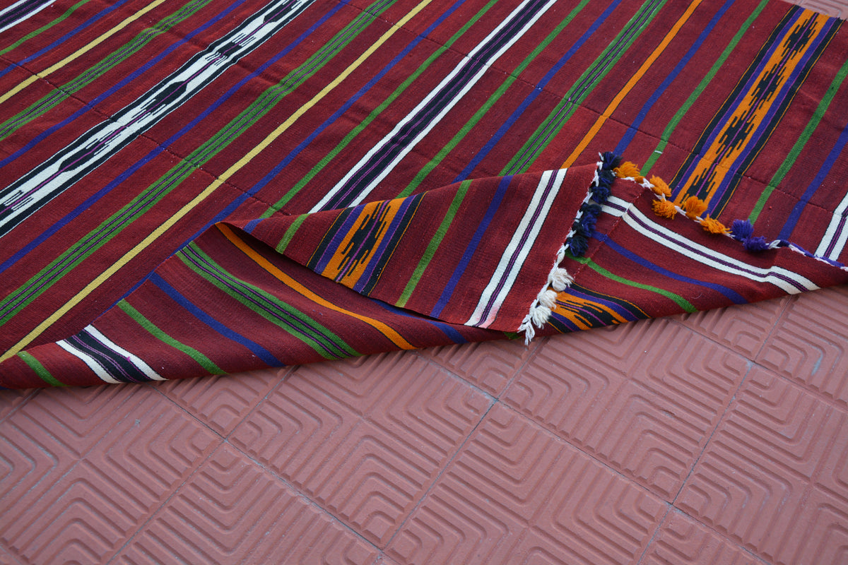 Striped Hand Knotted Rug, Home Decor Rug, Woven Rug, Etsy Rug, Unique Rug, Pastel Rug, Afghan Rug, Salon Rug,  5.5 x 8.6 Feet AG1818