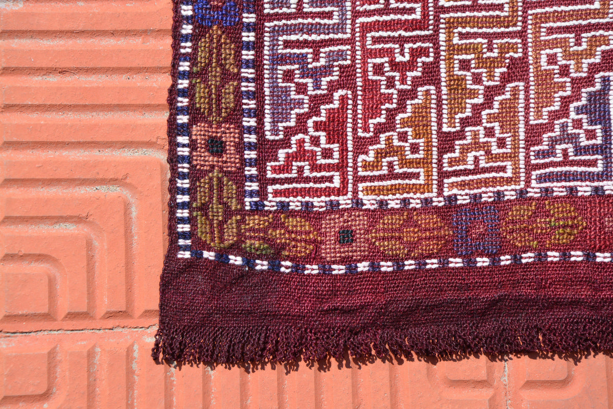 Ethnic Rug, Rustic Rug, Handmade Rug, Hand Knotted Rug, Turkish Rug, Nomadic Rug, Handmade Wool Rug, Vintage Oushak, 1.7 x 3.2 Feet AG1859