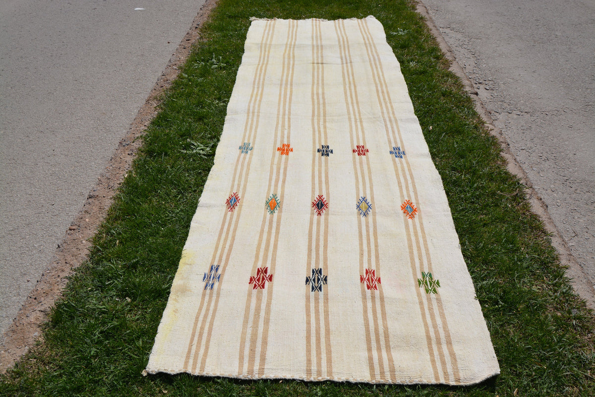 Runner Rug, Turkish Rug, Vintage Rug, Oushak Rug,  Rustic Rug, Turkish Vintage Rug, Old Rug, Afghan Rug,    3.2 x 10.8 Feet AG1866