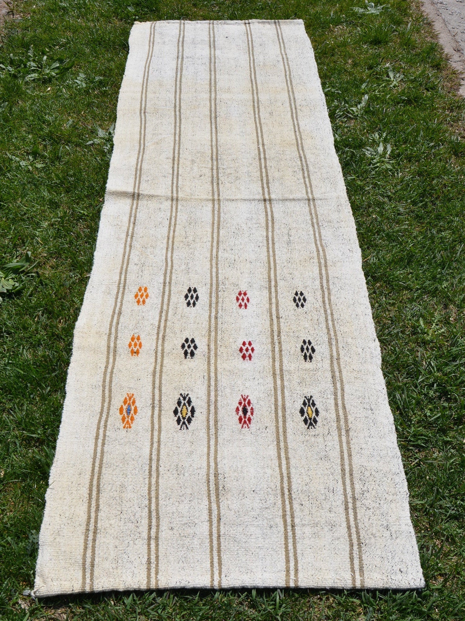 Runner Rustic Rug, Turkish Rug, Vintage Rug, Oushak Rug, Oriental Rug, Kilim  Antique Rug, Kilim Runner, Wool Kilim, 2.1 x 7.5 Feet AG1870