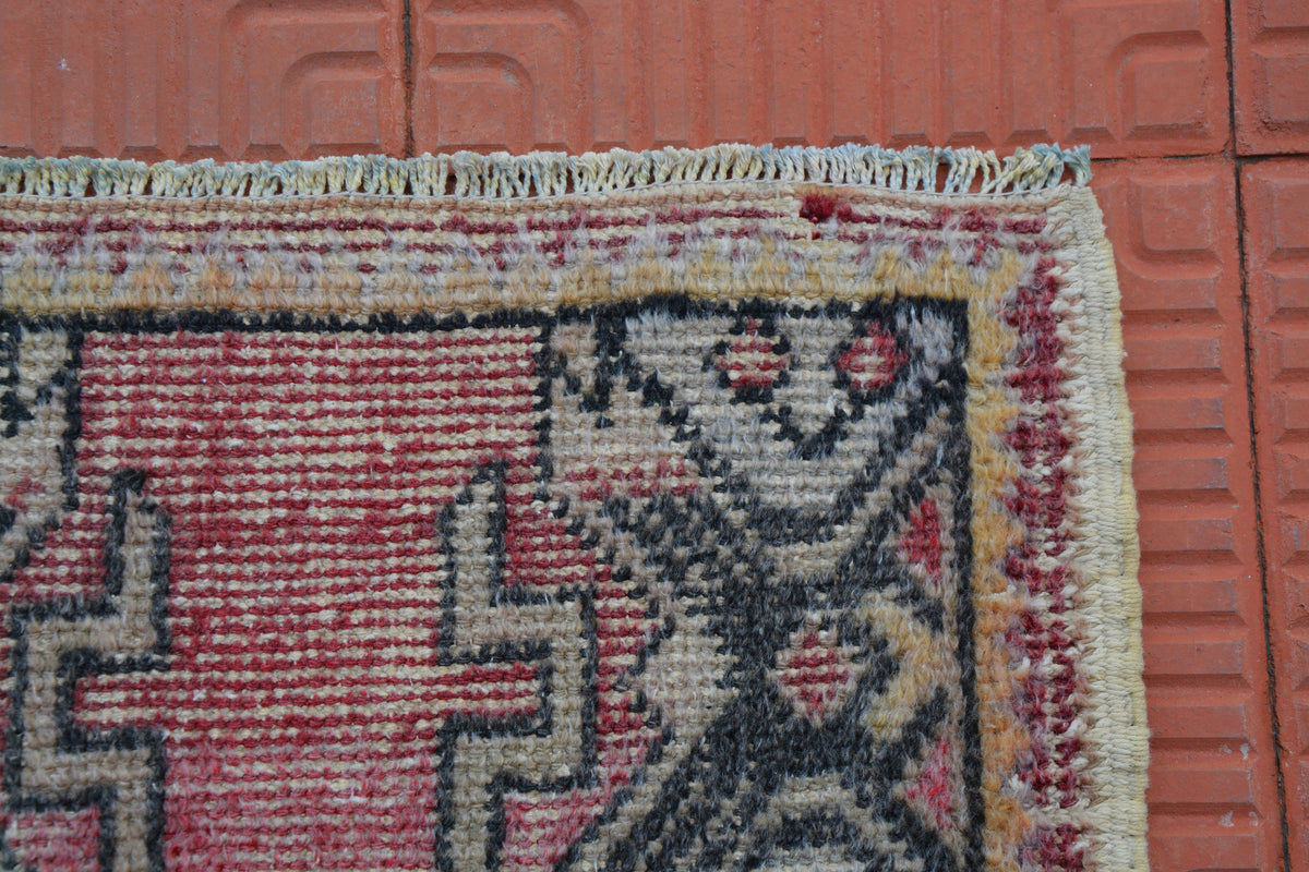 Boho Decor Rug, Doormat Rug, Carpet Rug, Rug Carpet, Bohemian Rug, Oushak Vintage Rug, Bathroom Rug, Small Rug,  1.8 x 3.0 Feet AG1896