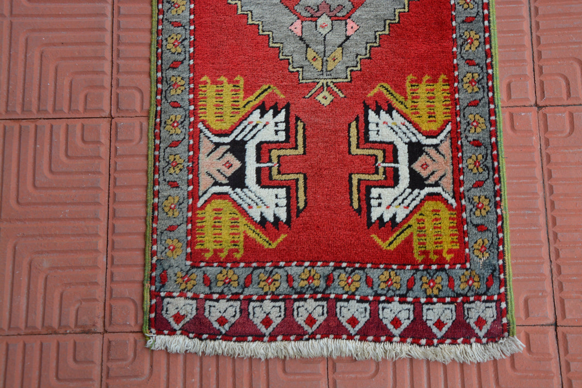 Turkish Rug, Boho Berber Rug, Moroccan Matboho Style Rug, Vintage Rugs, Floor Rugs, Turkey Rug, Kilim Rugs,  1.6 x 3.4 Feet AG1912
