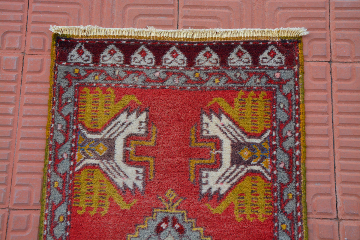 Decorative Rugs, Turkish Rug, Bohemian Oushak Rug, Cappadocia Rug, Antique Rugs, Moroccan Rug,  Pastel Oushak Rug, 1.5 x 3.1 Feet AG1915