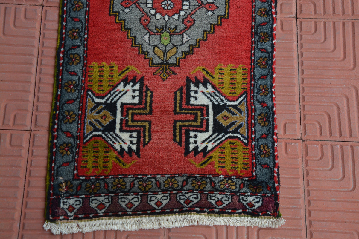 Small Turkish Rug, Floor Decor Rug, Turkish Rug, Multi Color Rug, Tapestry Rug Chart, Rustic Rug, Accent Red Rug,   1.6 x 3.1 Feet AG1930