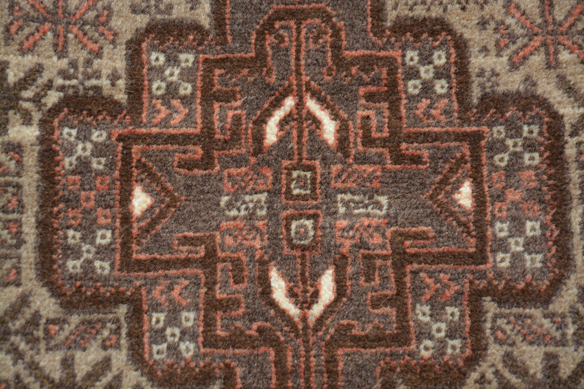 Brown Rug, Home Decor Rug, Turkish Rug 3x4, Low Pile Pattern Rug, Small Kilim, Carpet Rug, Small Vintage Rugs, 2.7 x 4.3 Feet AG1982