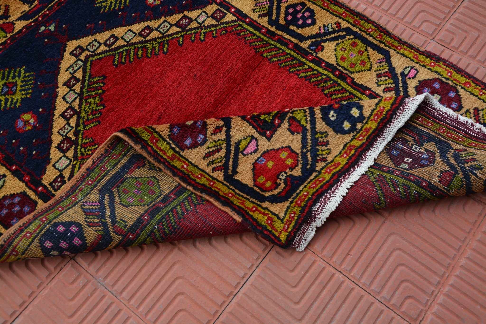 3x5 Turkish Vintage Oushak Rug, Door Mat Small Carpet, Handmade