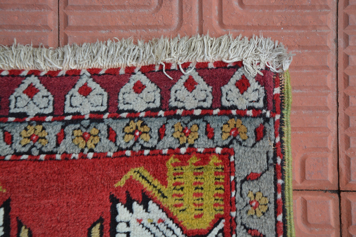 Turkish Rug, Boho Berber Rug, Moroccan Matboho Style Rug, Vintage Rugs, Floor Rugs, Turkey Rug, Kilim Rugs,  1.6 x 3.4 Feet AG1912