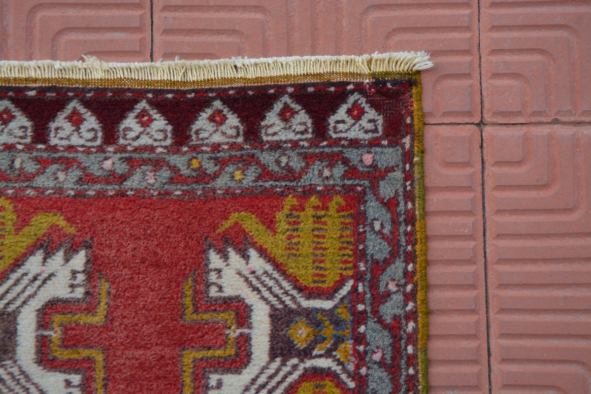 Decorative Rugs, Turkish Rug, Bohemian Oushak Rug, Cappadocia Rug, Antique Rugs, Moroccan Rug,  Pastel Oushak Rug, 1.5 x 3.1 Feet AG1915