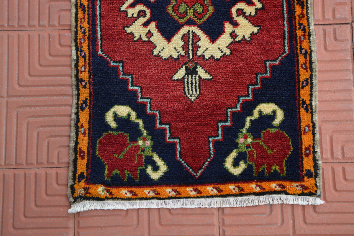 Small Bohemian Rugs, Antique Oriental Rug, Morocco Rug, Turkish Rug, Rug Oriental Rare  Oushak  Rug, Red Oushak Rug,  1.7 x 3.2 Feet AG1926