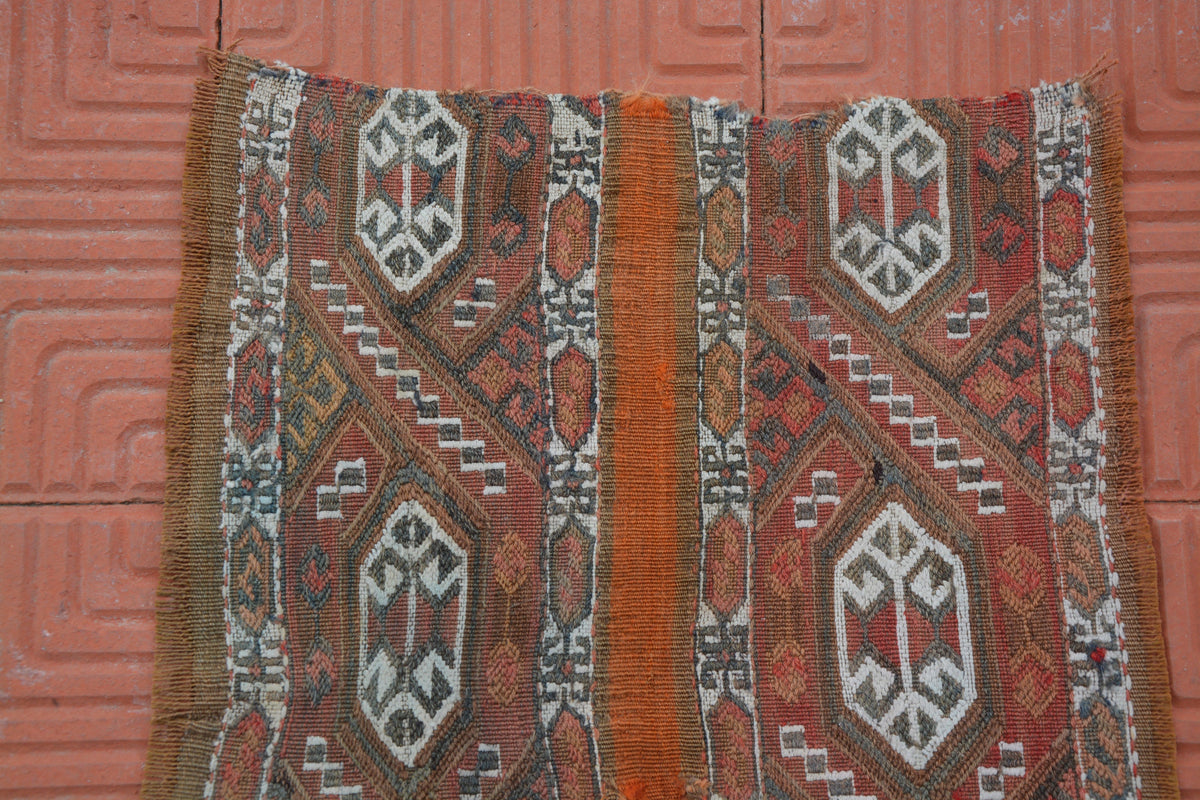 Brown Home Decor Rug, Woven Rug, Etsy Rug, Unique Rug, Pastel Rug, Afghan Rug, Salon Rug, Red Rug, Handmade Rug,  1.6 x 2.8 Feet AG1949