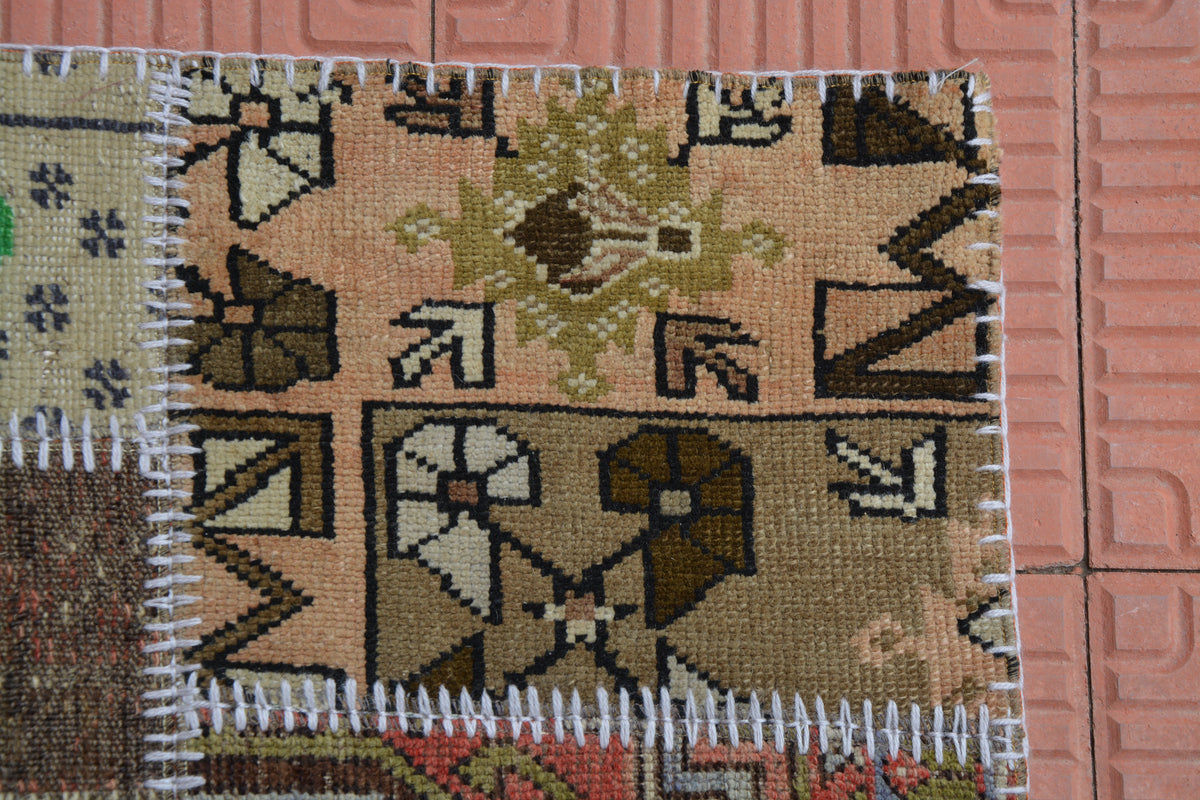 Patchwork Turkish Vintage Rug, Flatweave Rug, Corridor Rug, Contemporary Rug, Oriental Rug,Turkish Rug,  3.7 x 6.2 Feet AG1957