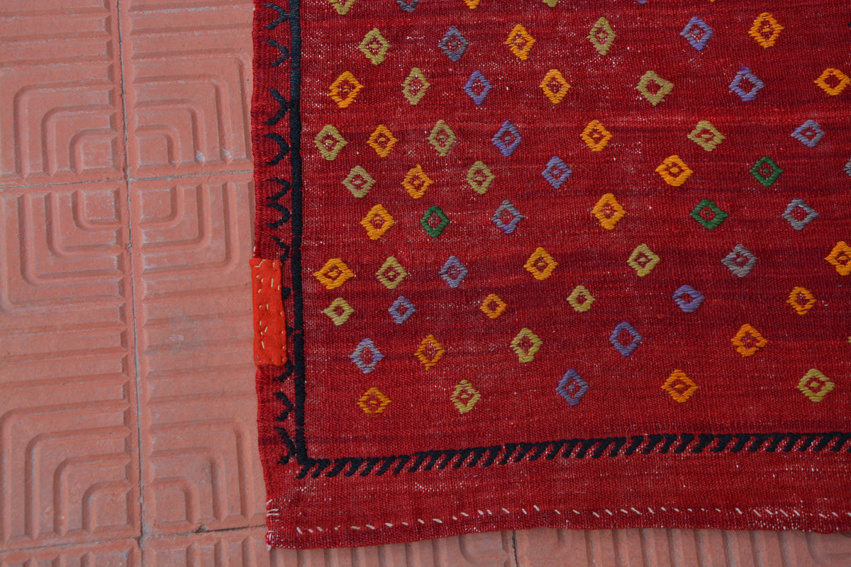Rug Carpet, Natural Rug, Turkish Rug, Handwoven Kilim Rug, Home Living Rug, Nomadic Kilim Rug, Small Kilim Rug,    3.8 x 4.4 Feet AG1963