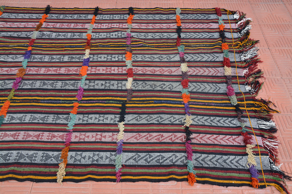 Large Turkish Rug, Oushak Rug, Vintage Rug, Small Oushak Rug, Small Rug, Turkish Rug, Handmade Rug, 5x7 Kilim Rug,    5.0 x 7.3 Feet AG1970