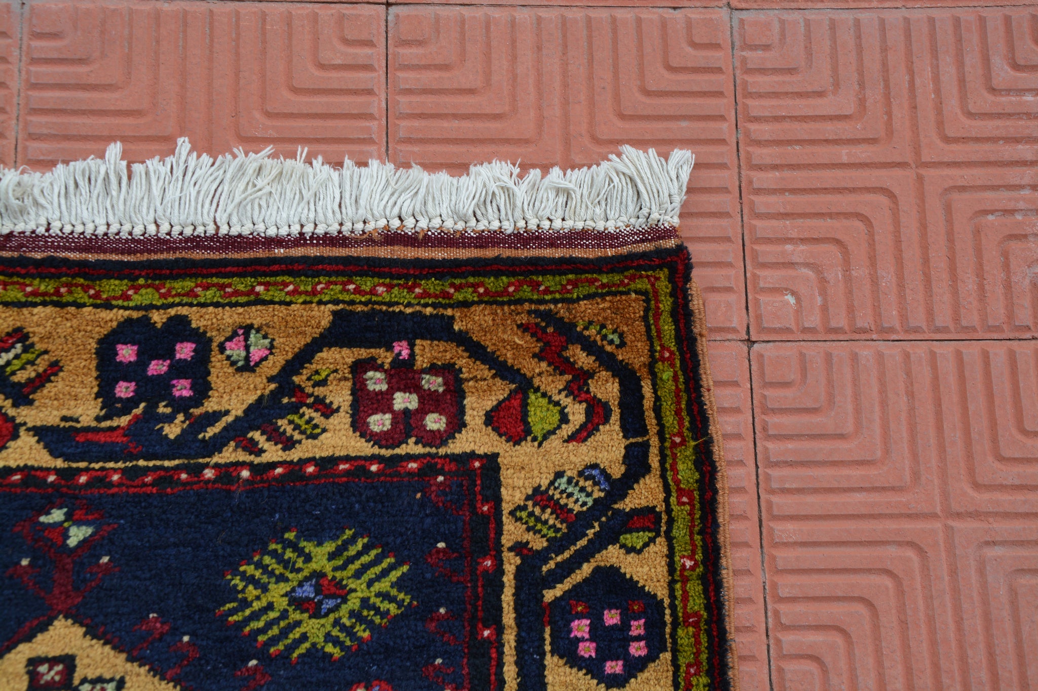 3x5 Turkish Vintage Oushak Rug, Door Mat Small Carpet, Handmade