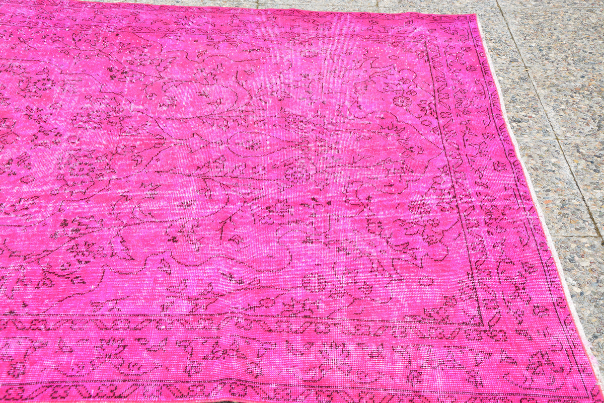 Pink Decorative Kilim Rug, Overdyed Kilim Rug, Oriental Rug, Nomadic Kilim Rug, Pink Turkish Rug, Pastel Kilim Rug,    5.4 x 9.0 Feet LQ022