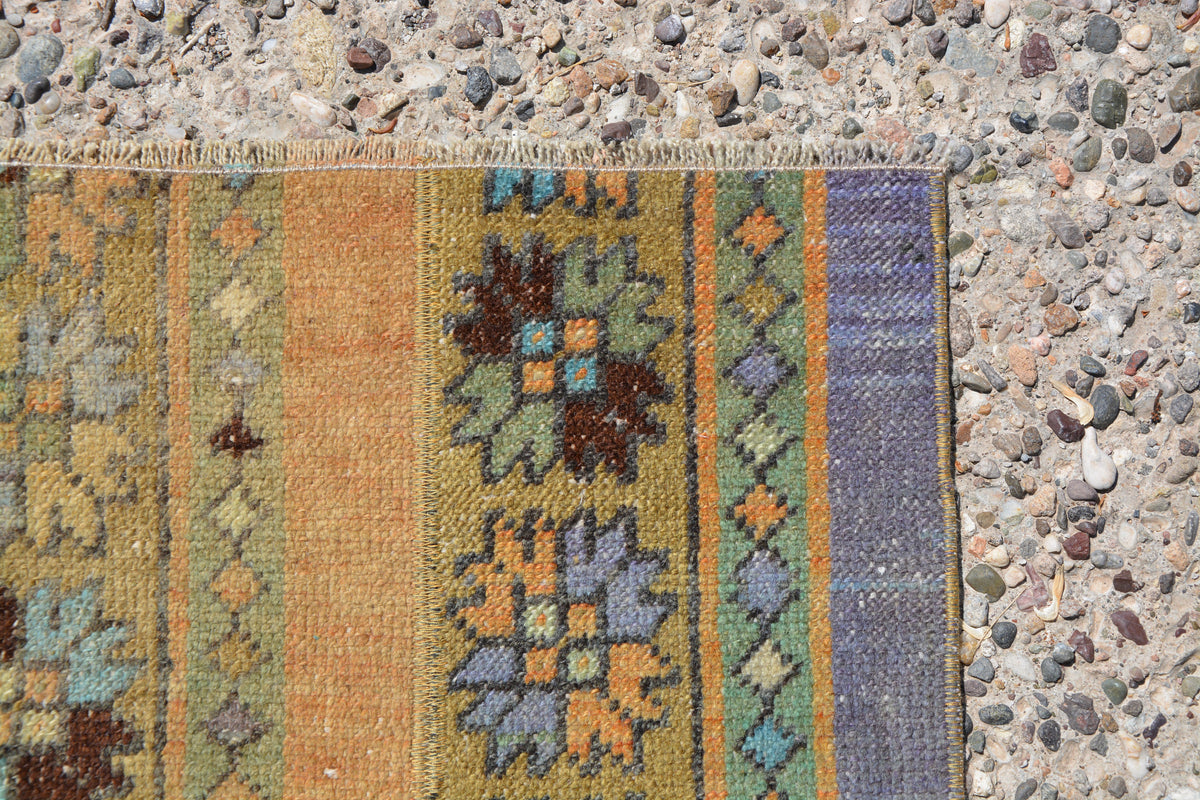 Orange Azilal Rug, Beni Ourain Rug, Handmade Rug, Purple Moroccan Berber Rug, Rug, Wool Rug, Oushak Rug, Area Rug,     2.9 x 4.5 Feet LQ090