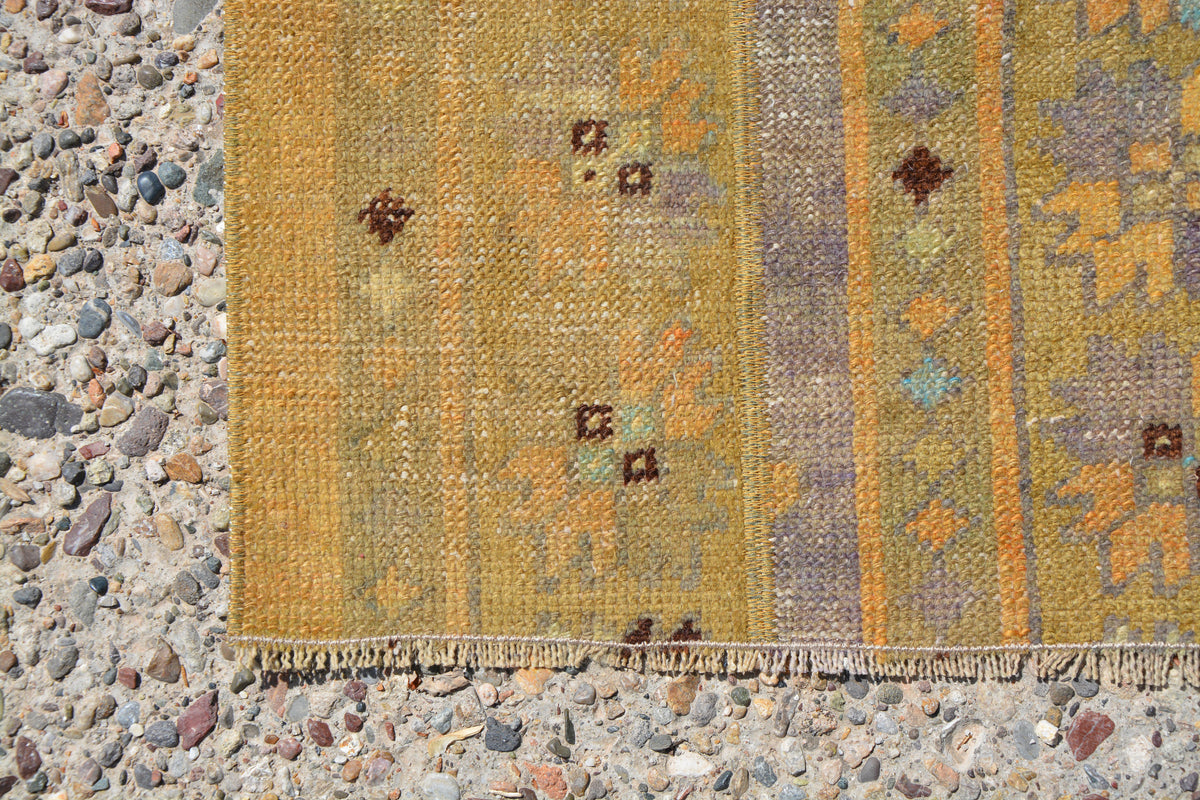 Orange Azilal Rug, Beni Ourain Rug, Handmade Rug, Purple Moroccan Berber Rug, Rug, Wool Rug, Oushak Rug, Area Rug,     2.9 x 4.5 Feet LQ090