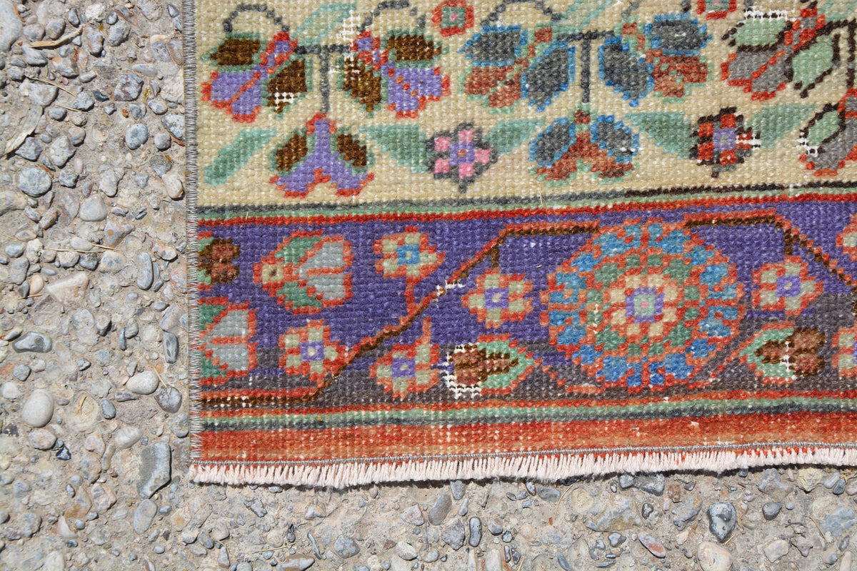 Beige Antique Rug, Runner Abstract Rug, Shag Rug, Bedroom Rug, Turkish Kilim Rug Runner Moroccan Rug, Oriental Rug,    2.2 x 10.8 Feet LQ141